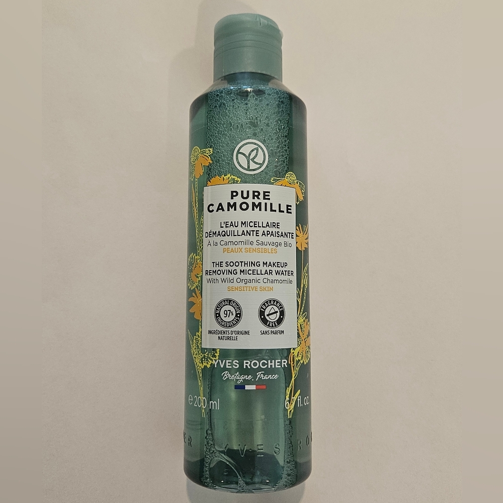 NWT Yves Rocher Pure Camomille Soothing Makeup Removing Micellar Water 6.7 fl oz - Picture 2 of 5
